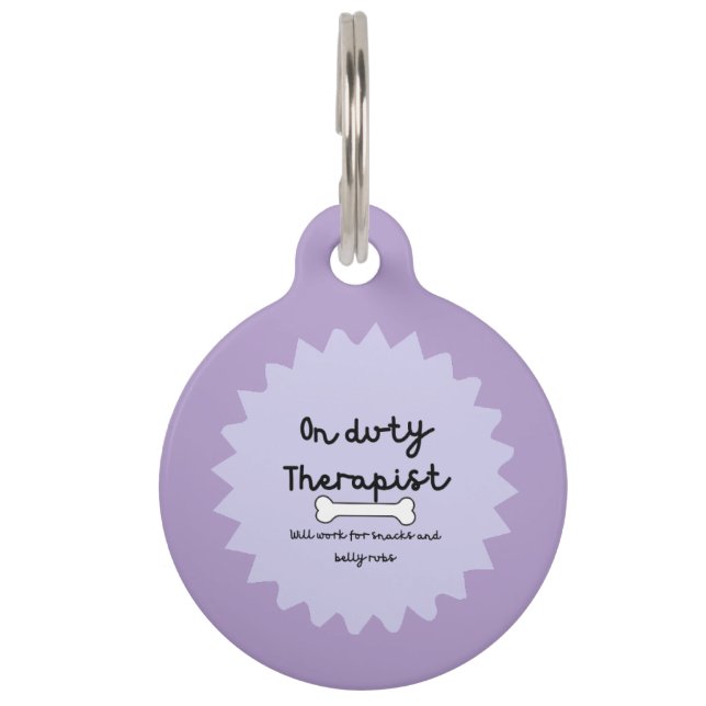 On Duty Funny Emotional Support  Pet Tag (Front)