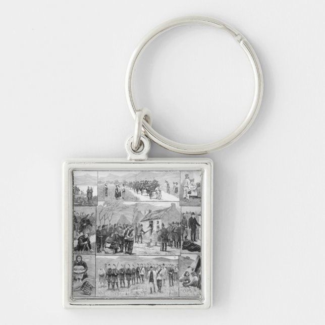 On Eviction Duty in Ireland Key Ring (Front)