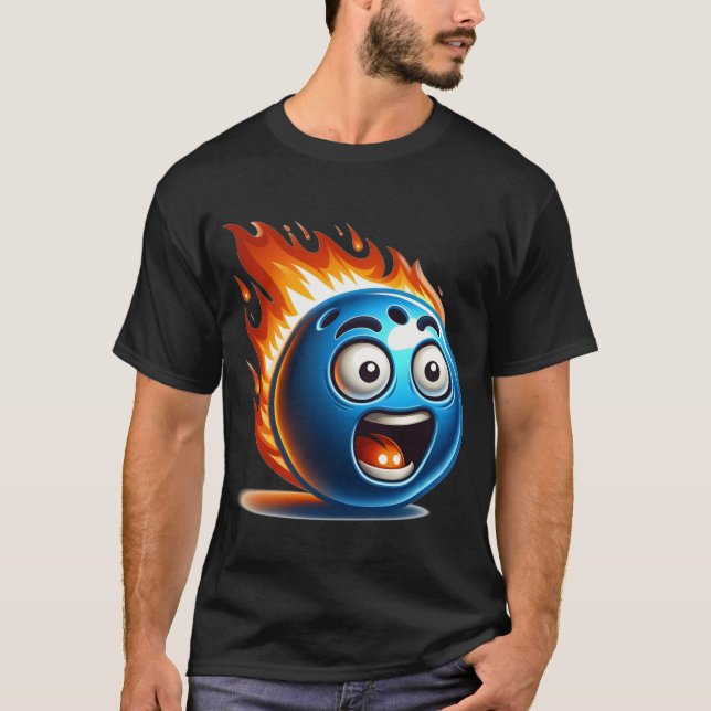 On Fire Bowling Ball T-Shirt (Front)