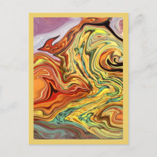 On Fire multicolored Postcard abstract Art