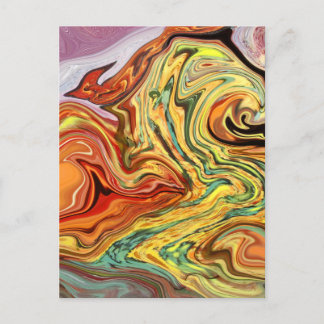 On Fire multicolored Postcard abstract Art