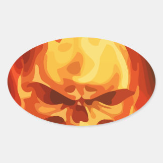 On Fire Oval Sticker