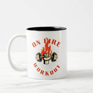 On Fire Workout Shirt – Burn Calories, Fuel Gains Two-Tone Coffee Mug