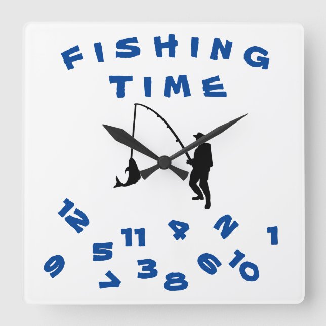 "ON ***FISHING TIME*** WITH THIS FUN CLOCK (Front)