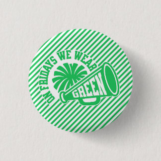 On Fridays We Wear Green Game Day Megaphone 3 Cm Round Badge