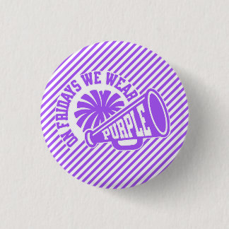 On Fridays We Wear Purple Game Day Megaphone 3 Cm Round Badge