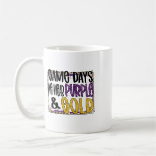 On Gameday Footll We Wear Purple And Gold School S Coffee Mug