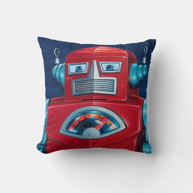 "On Guard" Robot Pillow (Front)