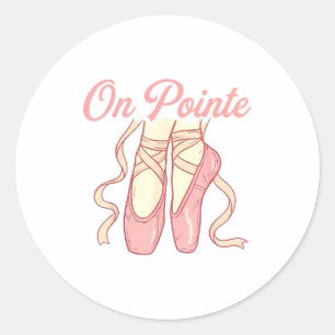 On Inte Ballet Funny Ballerina Pun Dance Classic Round Sticker