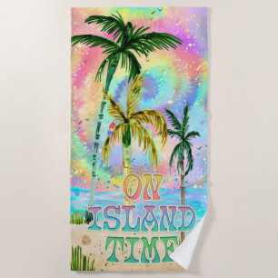 On Island Time Tie Dye Beach Towel