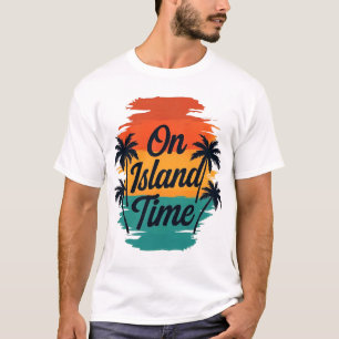 On Island Time Tropical Sunset Palm Trees T-Shirt
