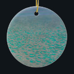 On Lake Attersee by Gustav Klimt, Vintage Fine Art Ceramic Ornament<br><div class="desc">On Lake Attersee (1900) by Gustav Klimt is a vintage Victorian Era Symbolism fine art painting featuring Lake Attersee (aka the Kammersee). Lake Attersee is the largest lake of the Salzkammergut area of Austria. Klimt spent the summer together with Emilie Flöge in Litzlberg on Lake Attersee. About the artist: Gustav...</div>