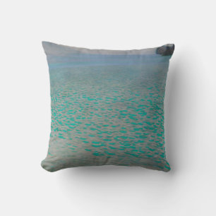 On Lake Attersee by Gustav Klimt, Vintage Fine Art Cushion