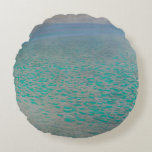 On Lake Attersee by Gustav Klimt, Vintage Fine Art Round Cushion<br><div class="desc">On Lake Attersee (1900) by Gustav Klimt is a vintage Victorian Era Symbolism fine art painting featuring Lake Attersee (aka the Kammersee). Lake Attersee is the largest lake of the Salzkammergut area of Austria. Klimt spent the summer together with Emilie Flöge in Litzlberg on Lake Attersee. About the artist: Gustav...</div>
