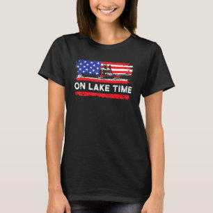 On Lake Time Retro Boating Kayaking Canoeing Kayak T-Shirt
