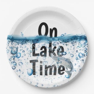 On Lake Time with fish Paper Plate