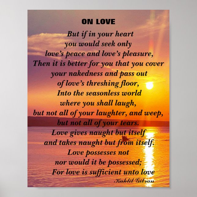 ON LOVE poem Poster (Front)
