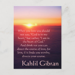 On Love - The Prophet by Kahlil Gibran Postcard