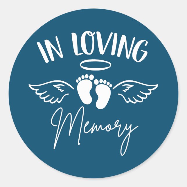 On Loving Memory Mum Of An Angel Infant Loss Classic Round Sticker (Front)