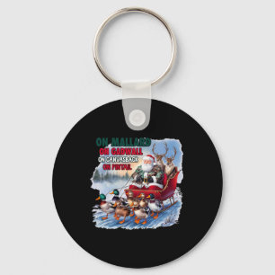 On Mallard On Gadwall Christmas Funny Duck Hunting Key Ring