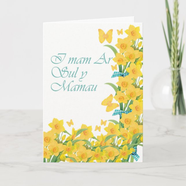On Mothers Day, I mam Ar Sul y Mamau , Welsh Langu Card (Front)