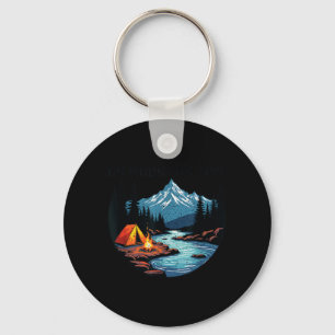 On Mountain Time Distressed Nature Camping Hiking Key Ring