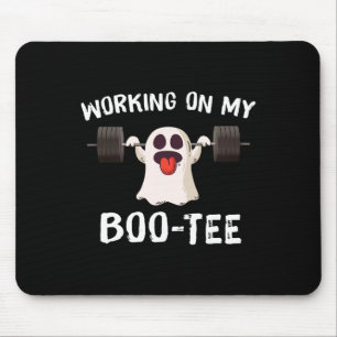 On My Boo Tee Halloween Dead Lift Ghost Gym Weight Mouse Pad