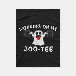 On My Boo Tee Halloween Ghost Workout Gym Fleece Blanket