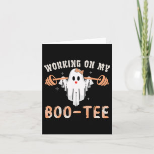 On My Bootee Ghost Boo Gym Spooky Funny Halloween Card