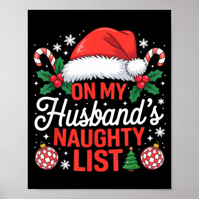 On My Husbands Naughty List Christmas  Poster (Front)