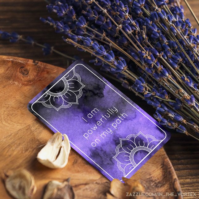 On My Path Purple Watercolor Affirmation Card (Mockup)