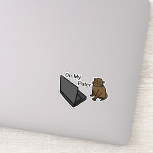 On My Puter Funny Computer Brown Cat Meme