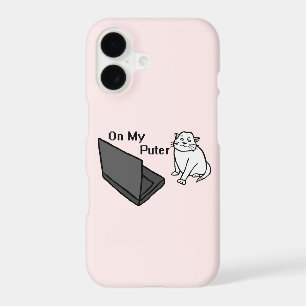 On My Puter Funny Computer White Cat Meme