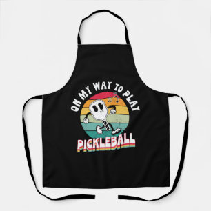 On my way to play pickleball tshirt apron