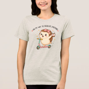 On My Way To Regulate Emotions Funny Hedgehog Tri-Blend Shirt