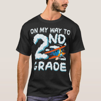 On My Way To Second Grade 2nd Grade Airplane Back  T-Shirt