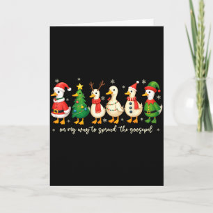 On My Way To Spread The Gospel Funny Goose Christi Card