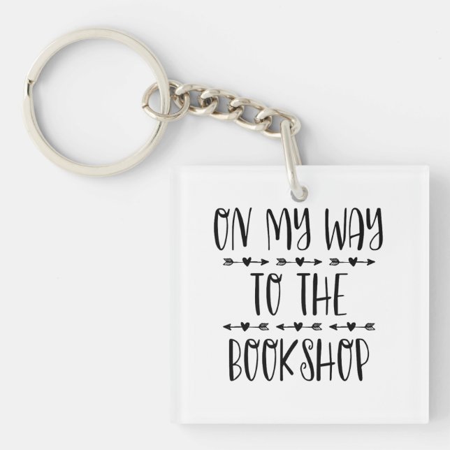 On My Way To The Bookshop Key Ring (Front)