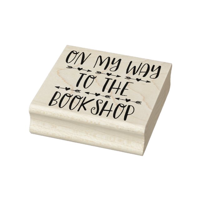 On My Way To The Bookshop Rubber Stamp (Stamp)