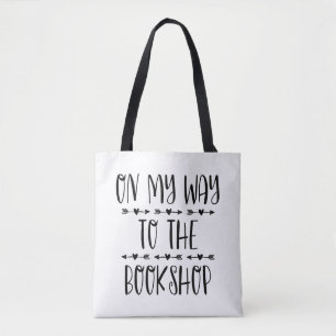 On My Way To The Bookshop Tote Bag