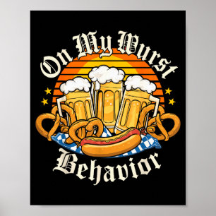 On My Wurst Behavior Retro Groovy Beer Poster