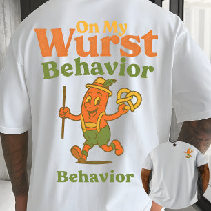 On My Wurst Behaviour Funny Sausage Oktoberfest T-Shirt