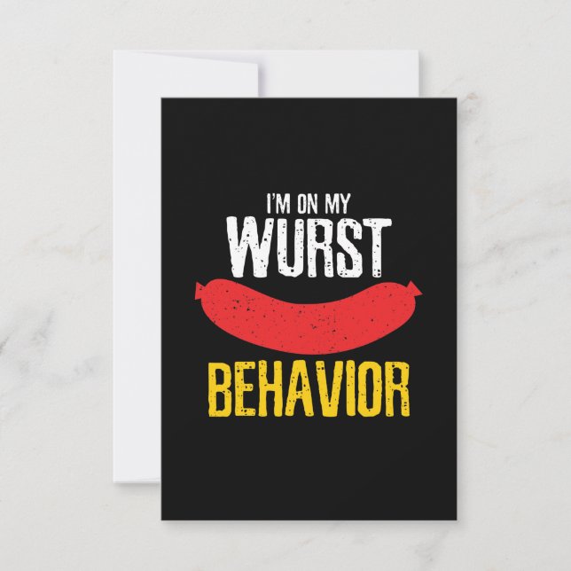 On My Wurst Behaviour Oktoberfest Card (Front)