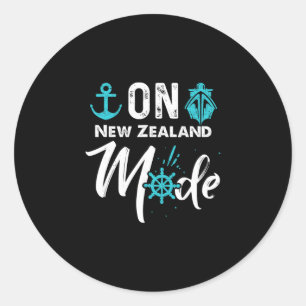 On New Zealand Mode Cruise Shirt New Zealands Shir Classic Round Sticker