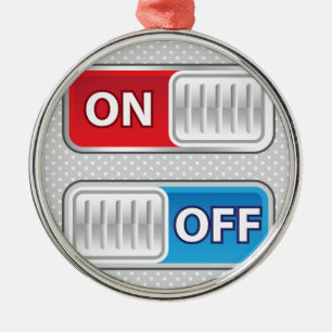 On Off Switch Web style Metal Ornament