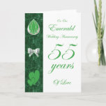 On Our Emerald Wedding Anniversary Card<br><div class="desc">On Our Emerald Wedding Anniversary Send a message of love to your partner when celebrating your 55th Ruby Wedding anniversary, A Ruby tear gem stone and entwined ruby hearts carry the message of how you feel on a special occasion. Put your own special message inside Visit our store for more...</div>