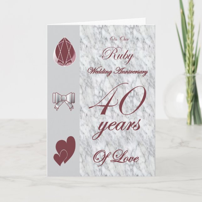 On Our Ruby Wedding Anniversary Card (Front)