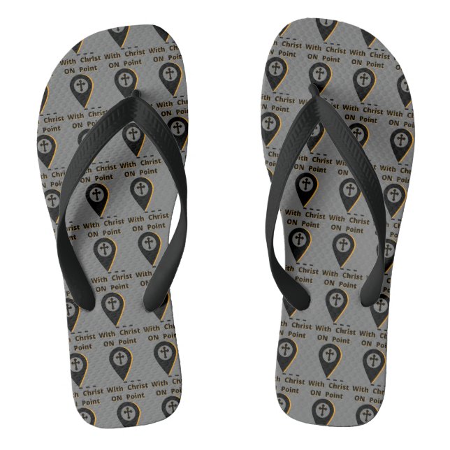 On Point With Christ Biblical Grey All-Over Unisex Thongs (Footbed)