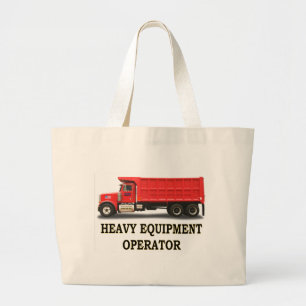 ON ROAD DUMP TRUCK LARGE TOTE BAG