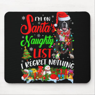 On Santas Naughty List Xmas Boxer Mouse Pad